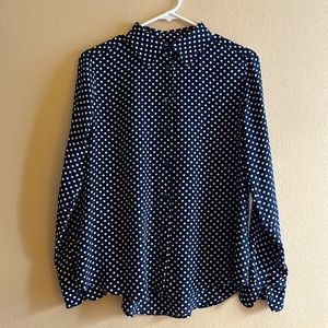 Uniqlo Silk Polka Dot Blouse